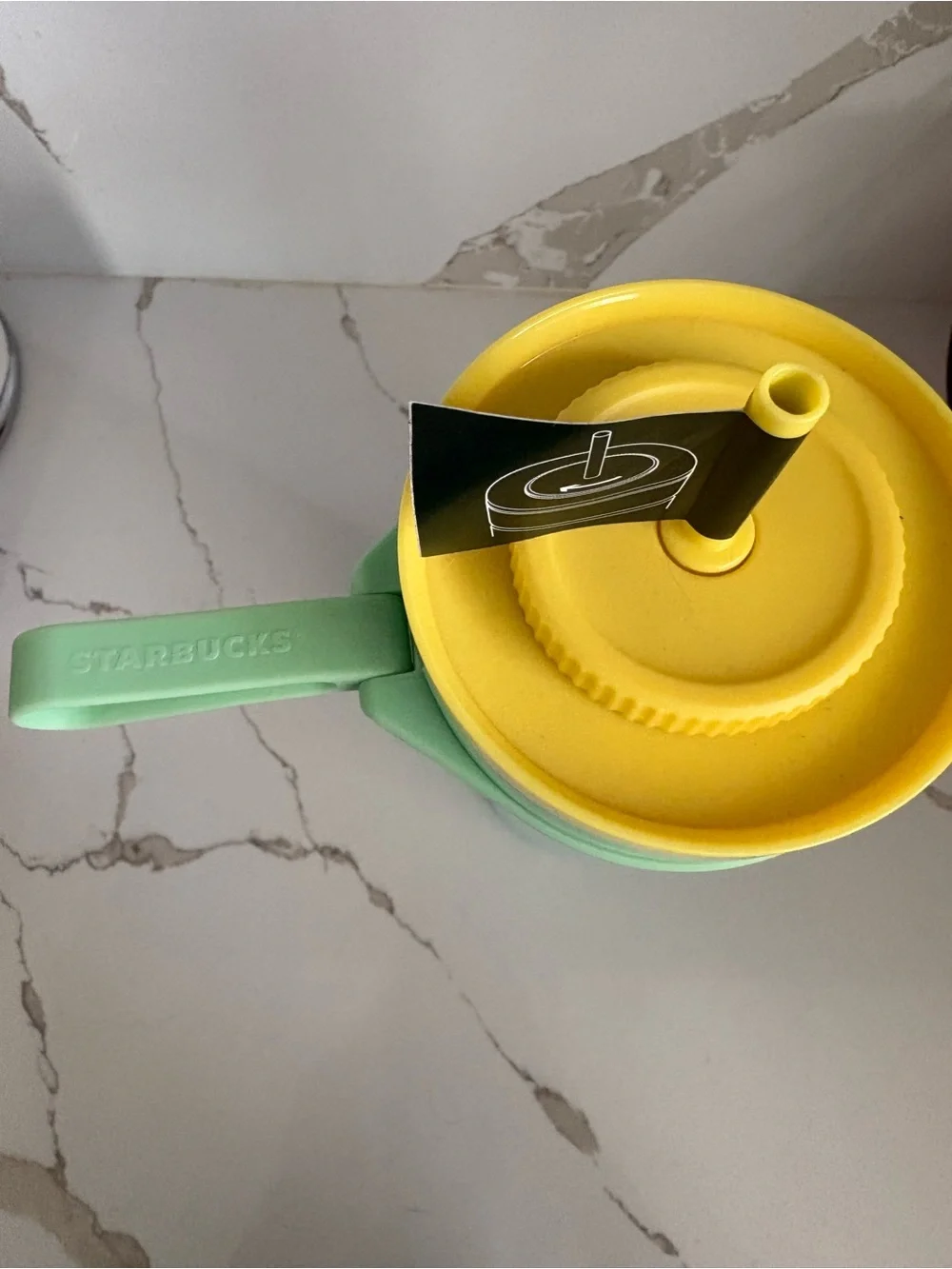Starbucks blue and green gradient Tupperware 24 oz.